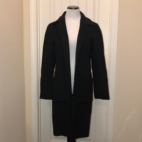 Marvin Richards Black Wool Coat Size 8 - Picture 4 of 13